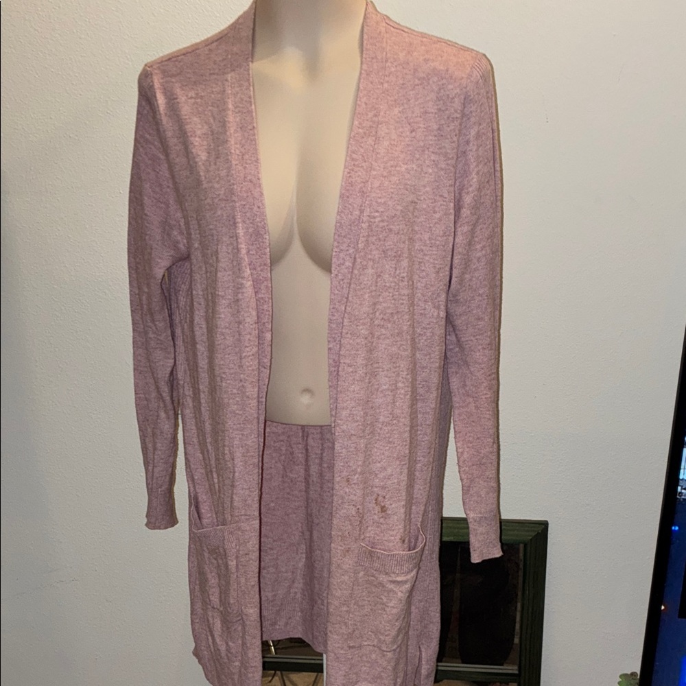 Matty M Pink Open-Front Cardigan EUC